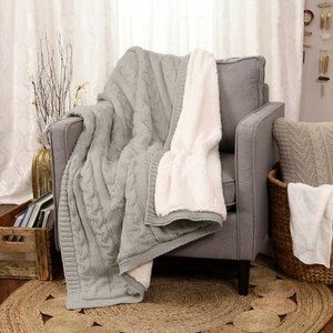 Life Comfort Cable Knit Throw